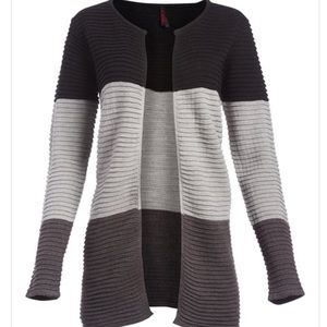 COLOR-BLOCK OPEN FRONT CARDIGAN